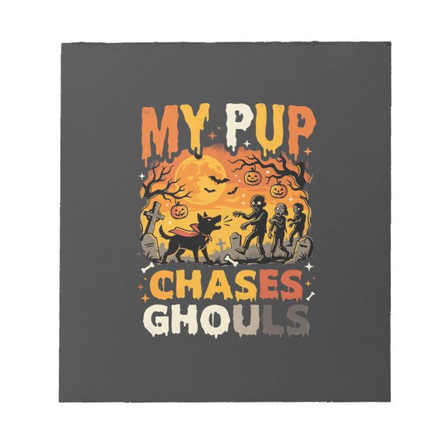 Halloween Dog Graveyard Patrol Notepad (Front)