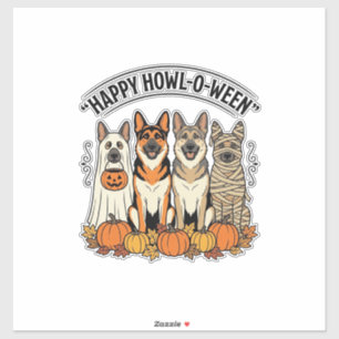 Halloween Dog Happy Howl-O-Ween Vintage German She