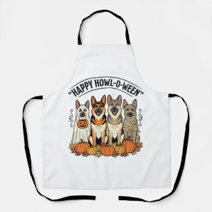 Halloween Dog Happy Howl-O-Ween Vintage German She Apron