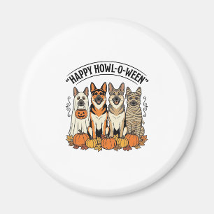Halloween Dog Happy Howl-O-Ween Vintage German She Magnet