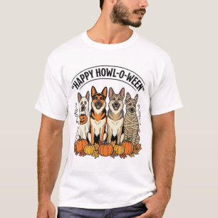 Halloween Dog Happy Howl-O-Ween Vintage German She T-Shirt