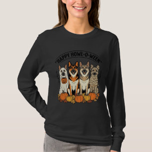 Halloween Dog Happy Howl-O-Ween Vintage German She T-Shirt