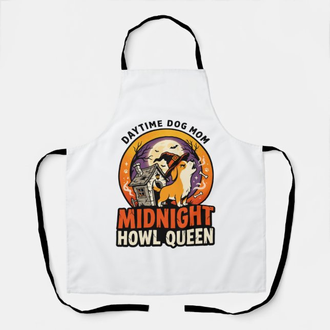 Halloween Dog Howl Queen Apron (Front)