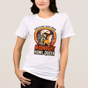 Halloween Dog Howl Queen Tri-Blend Shirt