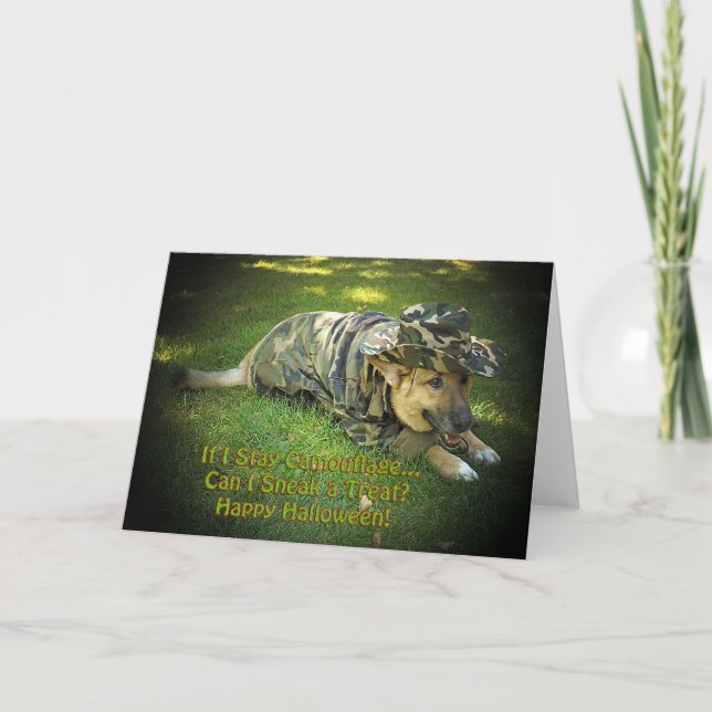 Halloween Dog in Camouflage Card (Front)