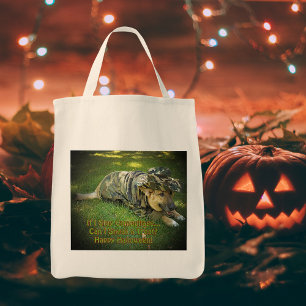 Halloween Dog in Camouflage Tote Bag