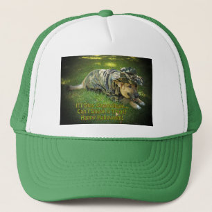 Halloween Dog in Camouflage Trucker Hat
