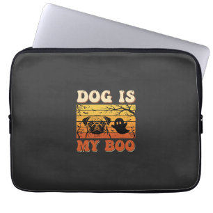 Halloween Dog Is My Boo Pug Ghost Design Laptop Sleeve