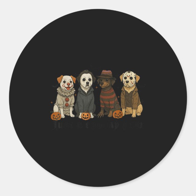 Halloween Dog,just A Soky Paw,dog Lover,retro Hall Classic Round Sticker (Front)