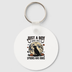Halloween Dog Lover Vintage Engraving Boy Shirt De Key Ring