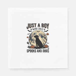 Halloween Dog Lover Vintage Engraving Boy Shirt De Napkin