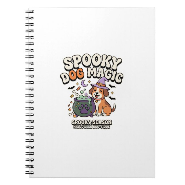 Halloween Dog Magic Vibes Notebook (Front)