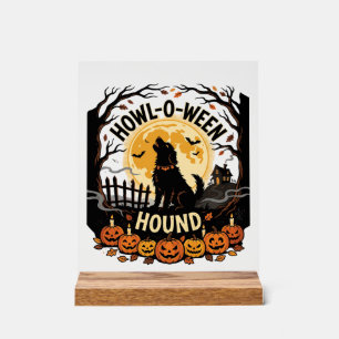 Halloween Dog Moon Howl (2) Acrylic Sign