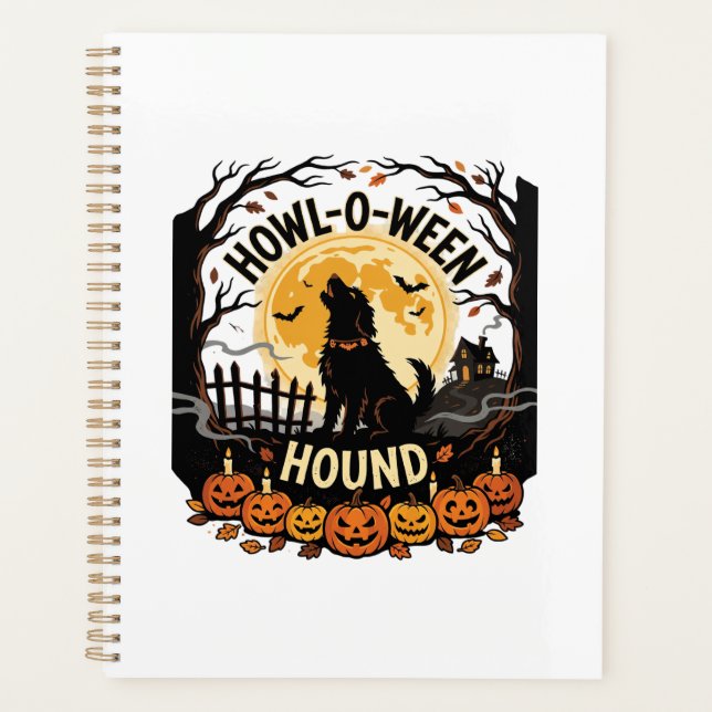 Halloween Dog Moon Howl (2) Planner (Front)