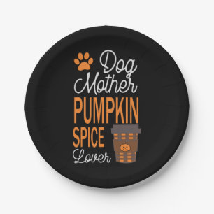 Halloween Dog Mother And Pumpkin Spice Birthday Paper Plate