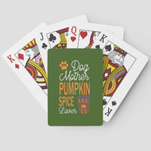 Halloween Dog Mother And Pumpkin Spice Birthday Playing Cards