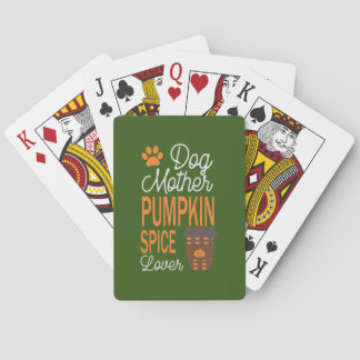 Halloween Dog Mother And Pumpkin Spice Birthday Playing Cards