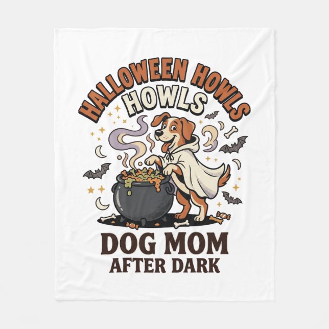 Halloween Dog Mum After Dark Fleece Blanket (Front)