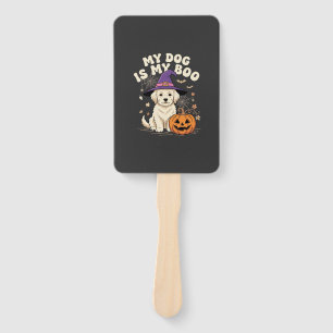 Halloween Dog My Dog Is My Boo Hand Fan