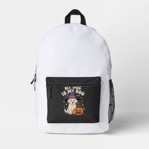 Halloween Dog My Dog Is My Boo Printed Backpack