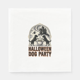 Halloween Dog Party Vintage Witch Cauldron Design_ Napkin