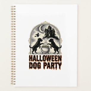 Halloween Dog Party Vintage Witch Cauldron Design_ Planner
