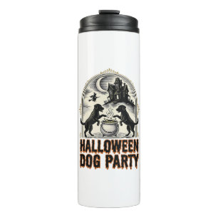 Halloween Dog Party Vintage Witch Cauldron Design_ Thermal Tumbler