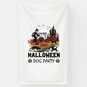 Halloween Dog Party Witch Dogs Pumpkins Castle_1 Banner