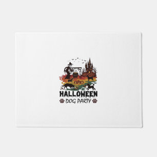Halloween Dog Party Witch Dogs Pumpkins Castle_1 Doormat