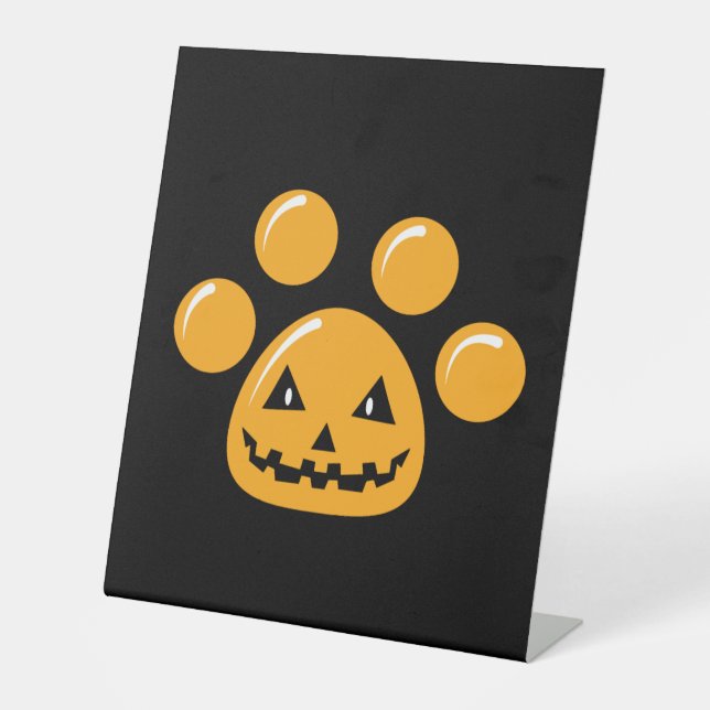 Halloween Dog Paw Pedestal Sign (Front)