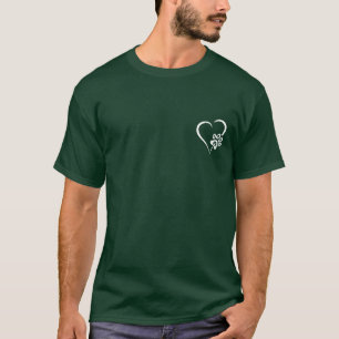 Halloween Dog Paw Prints Heart Pumpkin Halloween T-Shirt