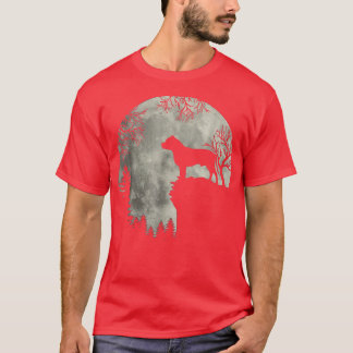 Halloween Dog Pitbull Tee Pitbull Dog Moon Howl In