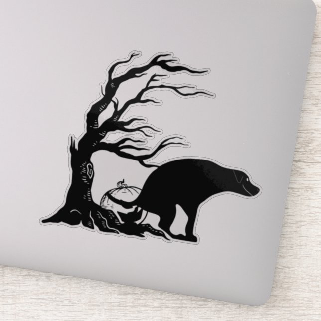 Halloween Dog Pooping under scary Tree (Detail)