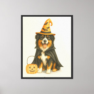 Halloween Dog Portrait – Coco the Bernese Canvas Print
