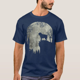 Halloween Dog Pug Tee Pug Dog Moon Howl In Forest