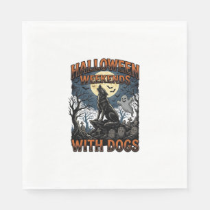 Halloween Dog Shirt Vintage Graveyard Pup Napkin