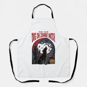 Halloween Dog Shirt Zombie Patrol Design_1 Apron