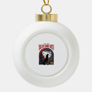 Halloween Dog Shirt Zombie Patrol Design_1 Ceramic Ball Christmas Ornament