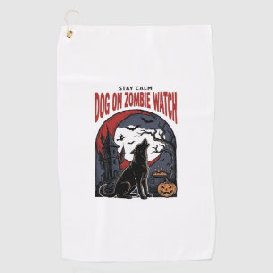 Halloween Dog Shirt Zombie Patrol Design_1 Golf Towel
