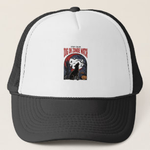 Halloween Dog Shirt Zombie Patrol Design_1 Trucker Hat