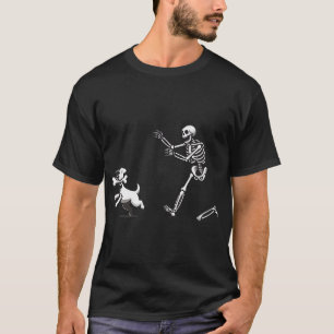 Halloween Dog Skeleton Skeleton Chasing Dog T-Shirt