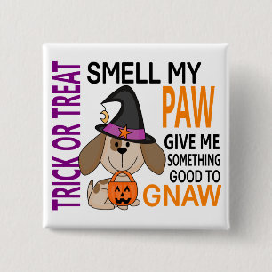 Halloween Dog Smell My Paw 2 15 Cm Square Badge