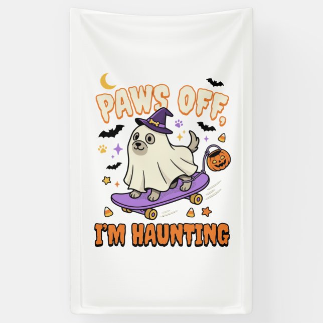 Halloween Dog Spooky Skate Ride Banner (Vertical)