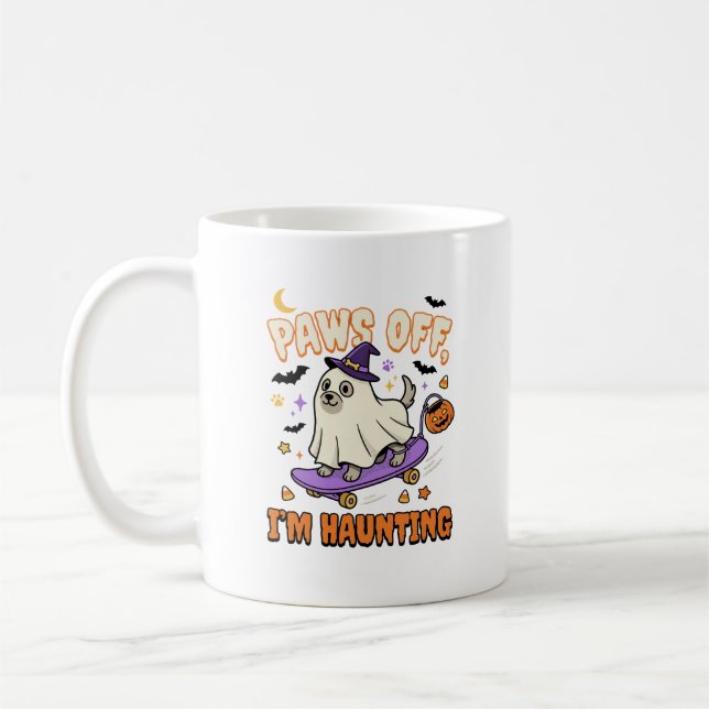 Halloween Dog Spooky Skate Ride Coffee Mug (Left)