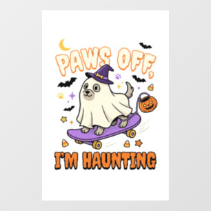 Halloween Dog Spooky Skate Ride Window Cling