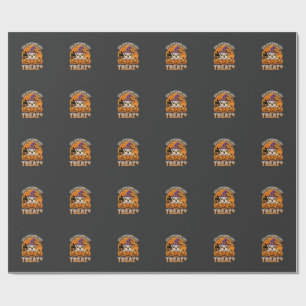 Halloween Dog Treat Bulldog Pumpkin Design Wrapping Paper