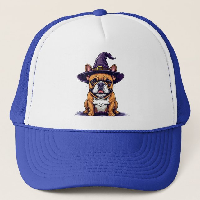 Halloween Dog Wearing a Witch Hat (Front)