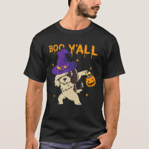 Halloween Dog Witch Hat Dabbing Pumpkins Animals L T-Shirt