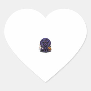 Halloween Dog Witch Pumpkin Vector Art Heart Sticker