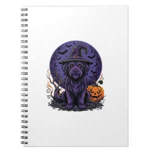Halloween Dog Witch Pumpkin Vector Art Notebook